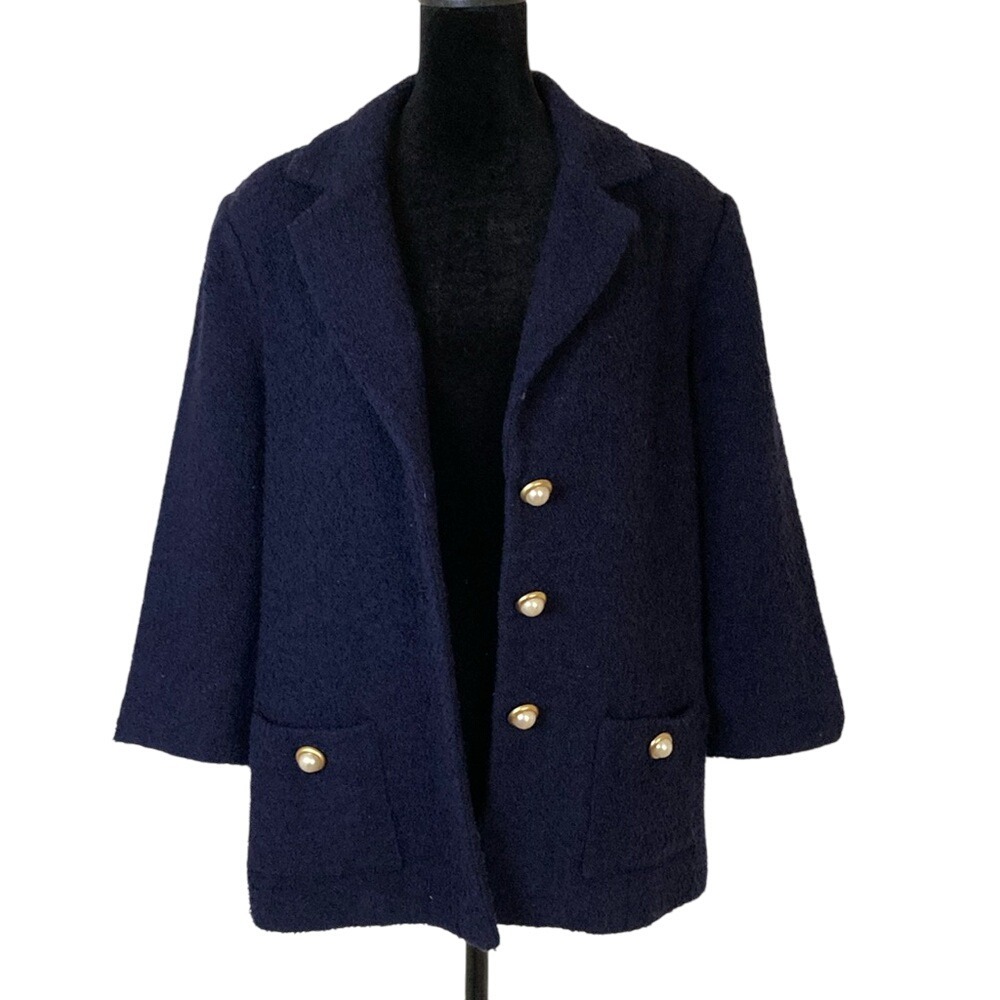 Linea by Louis Dell'Olio Womens Pearl Gold Button Cardigan Blazer Size Large